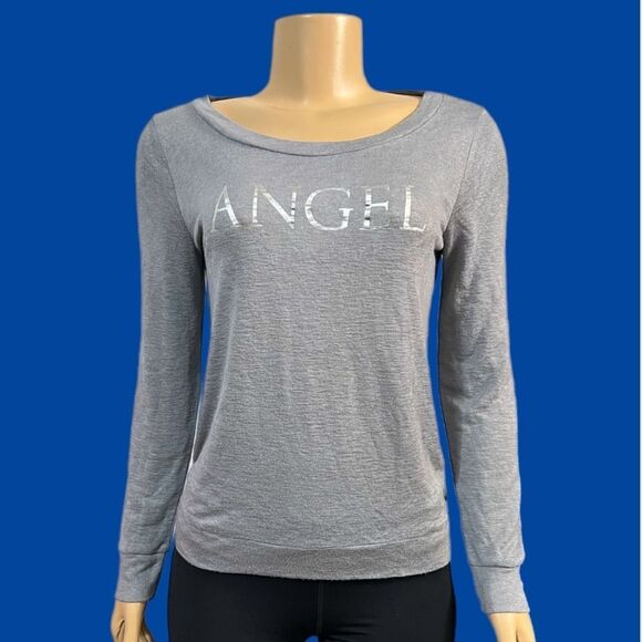 Victoria’s Secret Supersoft Ángel print Pullover Oversized thing sweater gray Xs - Picture 1 of 4